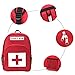 First Aid Bag - EMT Medical Backpack Large Empty Emergency Treatment Backpacking Storage Organizer Travelling Camping Cycling Hiking Car (Red)