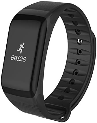 SURMOS F1 Smart Band with Heart Rate Monitor Fitness Activity Tracker Sleep Counter Wireless Pedometer Wristband Sweatproof Sports (Black)