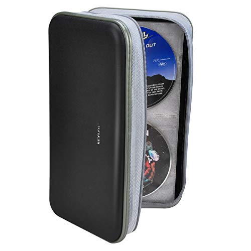 CD DVD Wallet, Wismart 96 Capacity Heavy Duty Sturdy DVD Storage Hard Shell CD Disk Holder DVD Case VCD Wallets Blu-ray Media Case Storage Holder Organizer Wallet,96 Capacity (Black)
