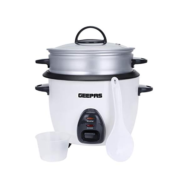 Geepas 450W Rice Cooker & Steamer with Keep Warm Function, 1L | Automatic Cooking, Non-Stick Inner Pot | Make Rice…