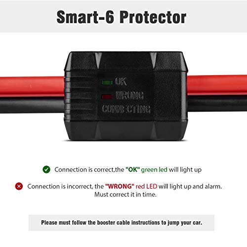 Booster Jumper Cable 4 Gauge x 20Ft 600AMP with Reverse Polarity Protection, Safety Gloves,Carry Bag