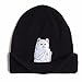 RULIU Women's Knitting Cat Animal Beanie Hat Black