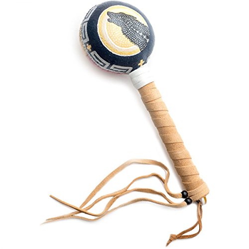 Native American Wolf and Moon Rattle