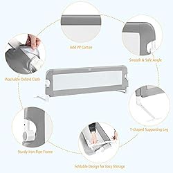 BABY JOY Double Sided Bed Rail Guard, 2 Pack, Extra