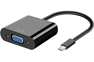 USB C to VGA Adapter, SZJUNXIAO Premium USB 3.1 Type C (Thunderbolt 3) to VGA Converter, 1080P@60Hz Gold-Plated Connector Com