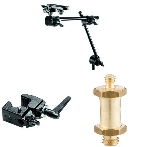 Manfrotto Single Arm 2 Section with Camera Bracket + Super Clamp without Stud + 037 Camera Mounting Stud