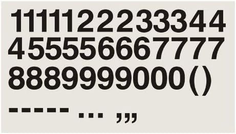 35x Black 4 Inch Stick on Self Adhesive Vinyl Numbers. Plastic Sticky Lettering.