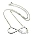 NYFASHION101 Silver-Tone Lovatic Infinity Sign Fan Pendant 3mm Link Chain Necklace, 18
