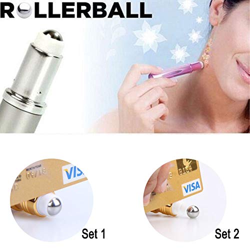 image for Rioa Verona Aluminum & Glass Roller Bottles with Stainless Metal Ball 