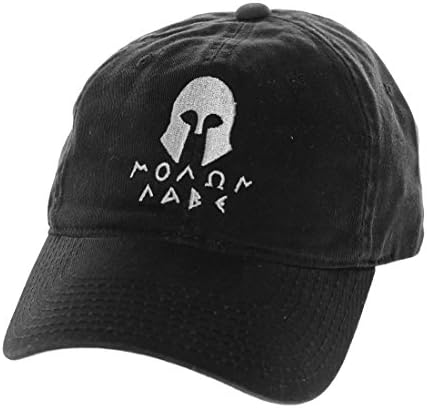 Molon Labe Apparel Men's Cotton Hat Spartan Helmet 2, Black with Gray