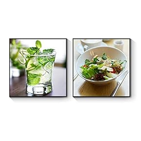 Framed Canvas Wall Art for Living Room, Bedroom Tasty Food Canvas Prints for Home Decoration Ready to Hanging - 16"x16"x2 Panels