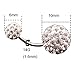 LUBINGSHINE 14G Stainless Steel Crystal Disco Ball Belly Button Rings Body Piercing Navel Bars (White)