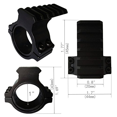 Beileshi 1-Inch Tactical Light Mount Picatinny Scope Ring Adaptor with Picatinny Weaver Universal Rail