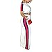 FOXRED Women's Sexy Two Pieces Striped Yoga Crop Tops and Wide Leg Pantsuit