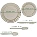 Fuyit 125Pcs Disposable Dinnerware Set, Compostable Sugarcane Cutlery Eco-Friendly Tableware - Microwavable Biodegradable Paper Plates, Forks, Knives and Spoons Combo for Party, BBQ, Picnic(Natural)