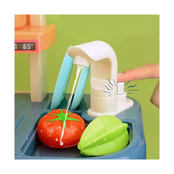 Kinderplay Kinderküche Spielküche Spielzeugküche Küchenset - Licht, Wasser, Dampf, Ton, 65 Küchenzubehör, Die Höhe… – Bild 5