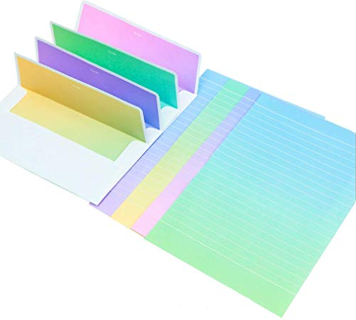 MIAO JIN 64 Pcs Creative Gradient Color Stationery Paper Letter with 32 Envelope (Multi Colors) - Thumbnail 5