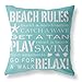 LuckyCow Throw Pillow Covers 18x18 Inch - Cotton Linen Blue Theme Ocean Starfish Wood Grain Beach Game Pillow Covers, Decorative Pillowcase for Home Sofa Bedding Couch Outdoor Cushion Covers.