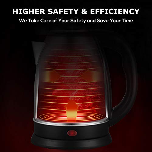 Topwit Electric Kettle Water Heater Boiler, 2 Liter Stainless Steel Coffee Kettle & Tea Pot, Water Warmer Cordless with Fast Boil, Auto Shut-Off & Boil Dry Protection, Upgraded - Thumbnail 4