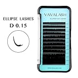 Ellipse Eyelash Extensions 0.15mm D Curl 8-15mm Mixed Flat Eyelash Extension supplies Light Lashes Matte Individual Eyelashes Salon Use Black Mink False Lashes Mink Lashes Extensions(D-0.15-MIXED)