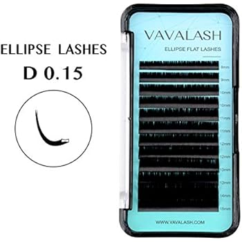 Ellipse Eyelash Extensions 0.15mm D Curl 8-15mm Mixed Flat Eyelash Extension supplies Light Lashes Matte Individual Eyelashes Salon Use Black Mink False Lashes Mink Lashes Extensions(D-0.15-MIXED)