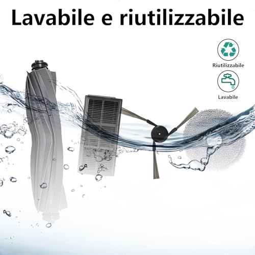 Homruich 22 Pieces Accessories for Mova P50 Pro Ultra/P50 Pro, Dreame X40 Ultra Complete / L40 Ultra, 2 Main Brush, 4 Towels, 4 Filters, 6 Dust Bags, 6 Side Brushes