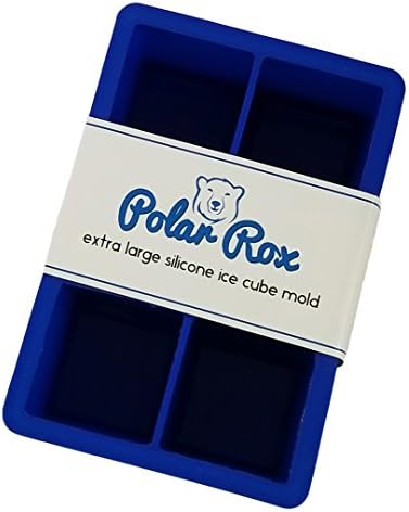 Polar Rox Silicone Ice Cube Trays (2-Piece Set) Easy Release Large Square Molds | BPA Free, Reusable, Flexible | Whiskey, Scotch, Cocktail, Beverages | Bake Safe for Candy, Chocolate