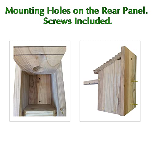 Wooden Bird House for Outside - Bluebird Birdhouse for Outdoors for