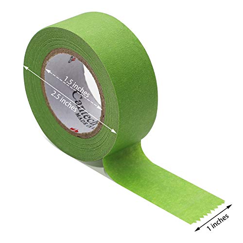 HERNGEE Masking Tape with Washi Tape Dispenser, 6pk of 1inchx16.4yd Easy Removal Colored Frog Tape Art Supplies Writable Blue Tape for Labeling, Decorations
