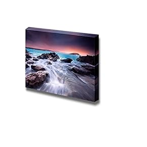 Canvas Prints Wall Art - Amazing Sunrise Over Australian Beach | Modern Wall Decor/Home Decoration Stretched Gallery Canvas Wrap Giclee Print. Ready to Hang - 12" x 18"
