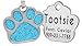 io tags Pet ID Tags, Personalized Dog Tags and Cat Tags, Custom Engraved, Easy to Read, Cute Glitter Paw Pet Tag (Turquiose)