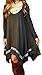 Leezeshaw Womens Long Sleeve Loose Irregular Hem Autumn Dress A-Black
