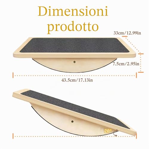 Professional Wooden Balance Board, Non-Slip Balance Board of Adult Balance Trainer, Physical Therapy Balance Edge, Non-Slip Roller, Core Strength, Stability
