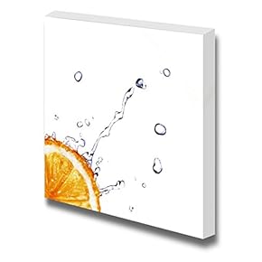 Fresh Water Drops on Lemon Isolated on White Wall Decor
