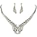 EVER FAITH Women's Austrian Crystal Enamel Tiger Lover Necklace Earrings Set Clear Silver-Tone