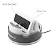 iPhone Charging Dock Station, iPhone 7 Charger, Acessorz Desktop Hybrid Rotating Lightning Charge & Sync [Card Slot] Cradle Charger Holder Stand for iPhone 7/7 Plus, iPhone 5s/6/6s Plus (Grey)