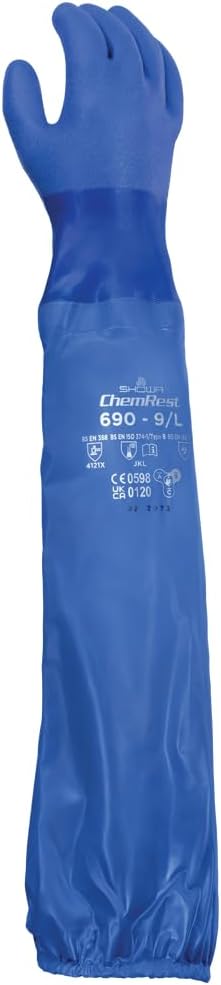 SHOWA Floreo 370 Gardening Gloves 2 Pairs Blue Nitrile Touchscreen Large Men