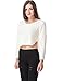 Aphratti Women's Long Sleeve Crochet Crop Top Pullover Knit Sweater