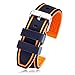 Silicone Rubber Watch Strap Sport Diver Watch Band Black Orange 20mm