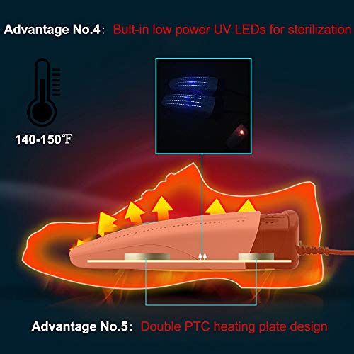 Laifoo Extensible Boot Shoes Dryer with Timer UV Sanitization for Men's & Women's Sneakers Loafers