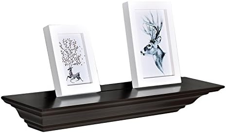 WELLAND 24 Inch x 3.25 Inch x 5.25 Inch Corona Crown Molding Wall Shelf Espresso