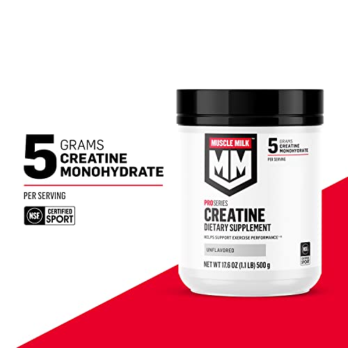 Muscle Milk Pro Series Creatine Powder Supplement, Unflavored, 1.1 Pound, 100 Servings, 5g