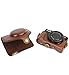 TUYUNG Vintage Leather Camera Case Bag with Strap for Canon Powershot G7X, G7X Mark II DSLR Camera - Coffee