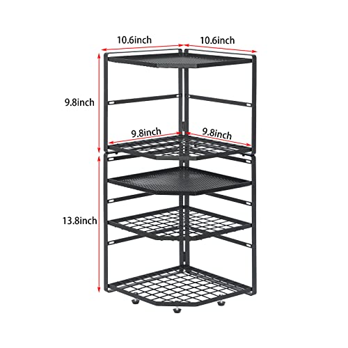 LUMAMU 2 Pack Stackable Corner Shelf Stand, Height Adjustable