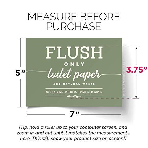 5x7" *UNFRAMED PRINT* Flush Only Toilet Paper Natural Waste Bathroom Sign Septic System Sensitive Plumbing No Feminine Sanitary Products Tampons Towels Decor Restaurant Office airbnb Modern Art