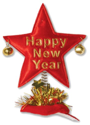 Happy New Year Star Hair Clips (asstd colors) (1/Pkg)