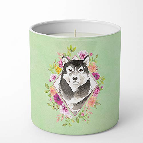 Caroline's Treasures CK4384CDL Alaskan Malamute Green Flowers 10 oz Decorative…