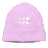 Apparel I Love Gymnastics New Winter Hats Knitted Twist Cap Thick Beanie Hat Pink Book