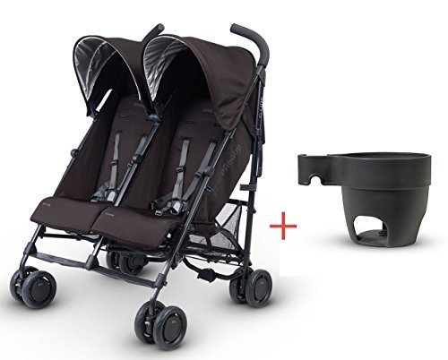 Uppababy G Link Double Stroller Jake Black with Cup Holder and Infant Insert