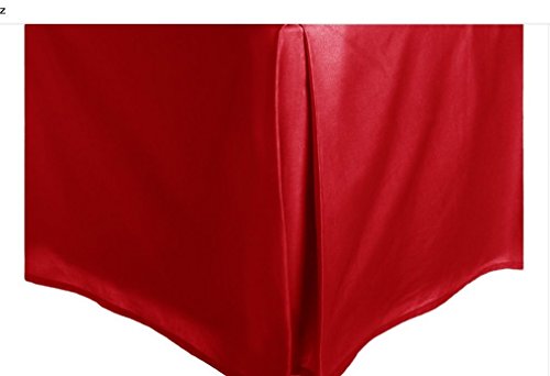 Bed Skirt Queen Size Dust Ruffle Bedding 14" Drop/ Red color